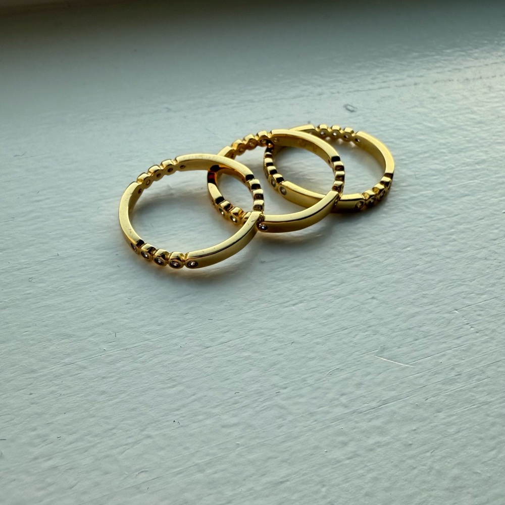 Elegant Gold Beaded Rings